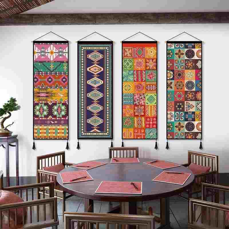 新疆包邮波西米亚风挂毯布艺挂画墙面装饰画客厅卧室壁毯布画民宿