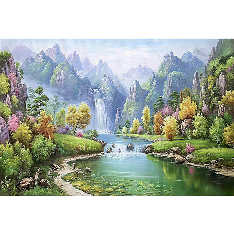 木质拼图300/1000片成年人减压儿童益智拼块风景绿水青山拼块