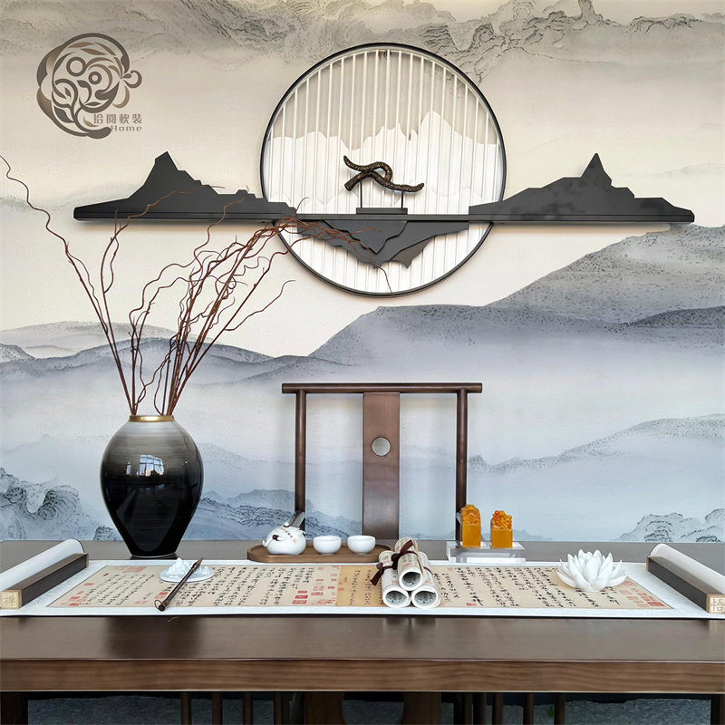 中式侘寂风摆件感禅意软装书法卷轴挂画压纸镇尺一对书卷道具