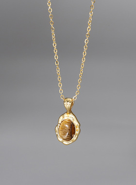 法国coopkoop虎眼石小众项链高级感女款新款设计感时尚百搭毛衣