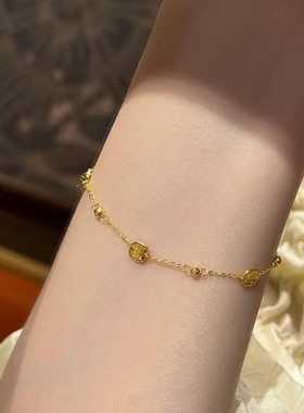 法国coopkoops925银鱼鳞方形手链高颜值复古设计感气质高级感