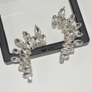 法国coopkoop欧美镶钻耳钉耳夹一体耳钉女潮ins个性仙气闪钻精灵