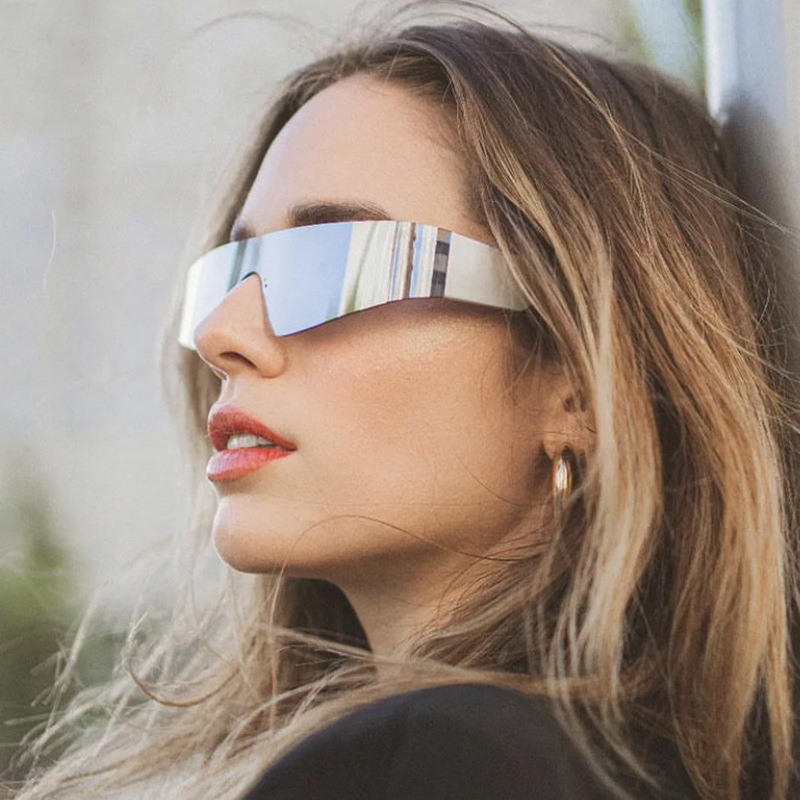 法国coopkoop新款科技风辣妹护目镜朋克运动太阳眼镜连体欧美