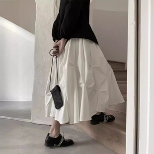 法国chrry koop日系半身裙女春夏不规则蓬蓬中长裙山本风暗黑风