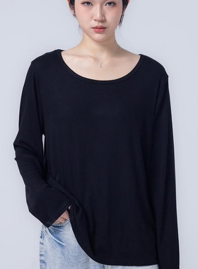 PA33WORD 原创宽松简约圆领休闲纯色长袖T恤