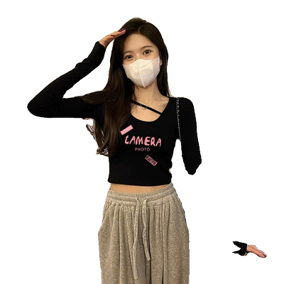 打底衫女2025秋冬新款设计感独特上衣超好看漂亮内搭短款长袖t恤