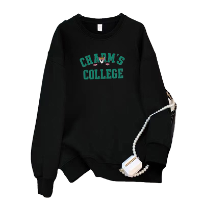 2025春秋季新款纯棉卫衣女圆领韩版宽松休闲大码百搭上衣加绒加厚