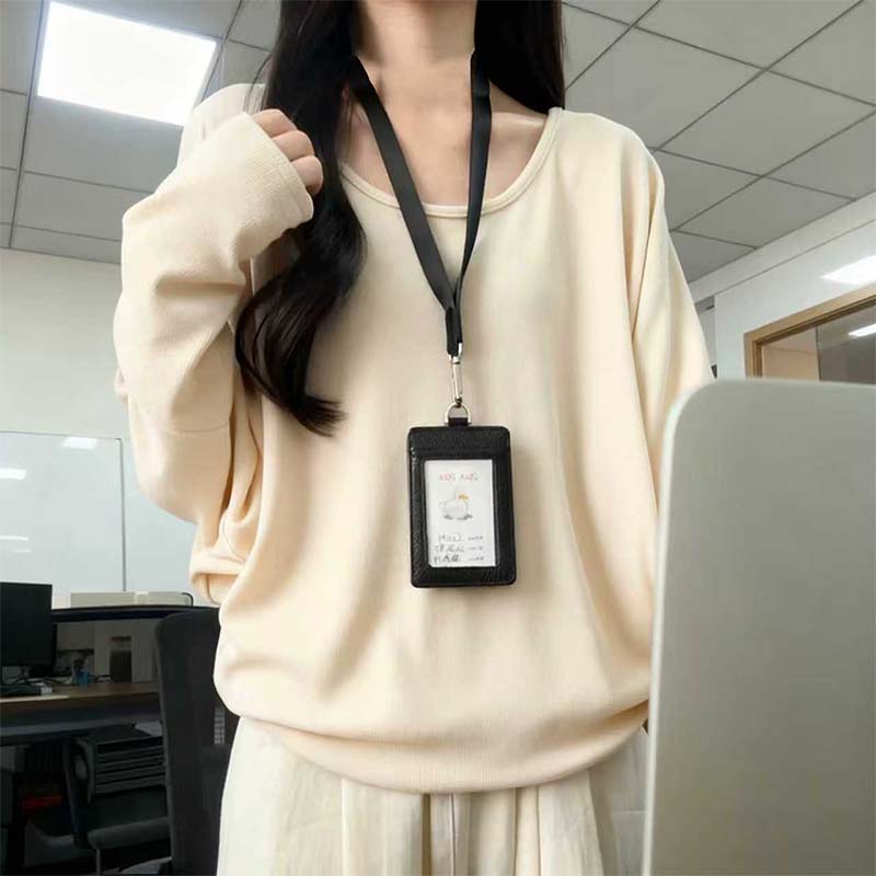 韩系慵懒大领口蝙蝠袖上衣女装秋冬季小个子宽松软糯磨毛长袖t恤