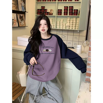 无帽中长款卫衣女款秋冬oversize宽松加绒加厚宽松慵懒风圆领上衣