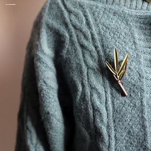 中国风复古竹子胸针领口防走光旗袍别针气质毛衣西服胸饰配饰品女