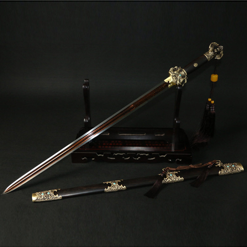 龙泉市刀剑花纹钢工艺宝剑手工锻打一体唐剑清剑防身冷兵器未开刃,金属材料及制品,其他金属制品,淘宝优惠券,粉丝福利购,淘宝优惠卷