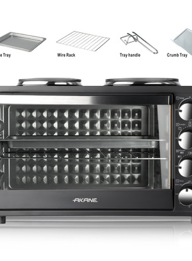 AKANE跨境欧美规电烤箱和电炉双灶40L大容量上下加热 家用烤箱