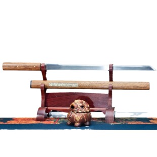 龙泉市刀剑高锰钢素装一体居合棍直刀中款唐横刀影视硬宝剑未开刃