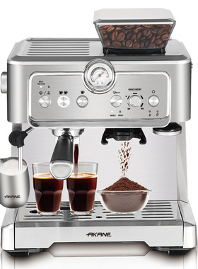 AKANE跨境欧规半自动意式浓缩咖啡带研磨触屏泵压式花式咖啡机