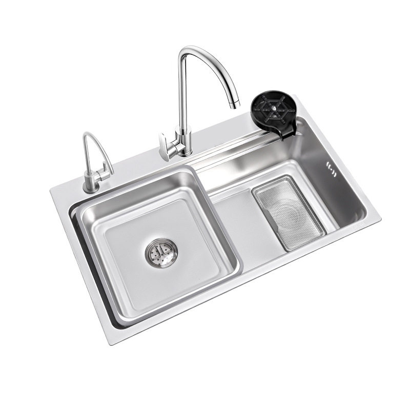 厨房水槽304不锈钢手工日式大单槽加厚洗菜盆洗碗池套装水龙头,家装主材,水槽下水器,淘宝优惠券,粉丝福利购,淘宝优惠卷