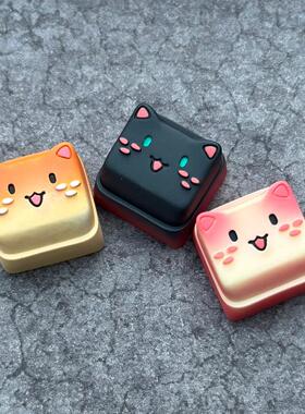 个性猫猫头键帽 树脂键帽机械键盘个性立体按键帽3d立体客制化