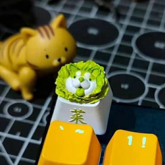 菜狗键帽 纯手工个性定制创意 樱花菜狗蔬菜狗树脂机械键盘键帽图片