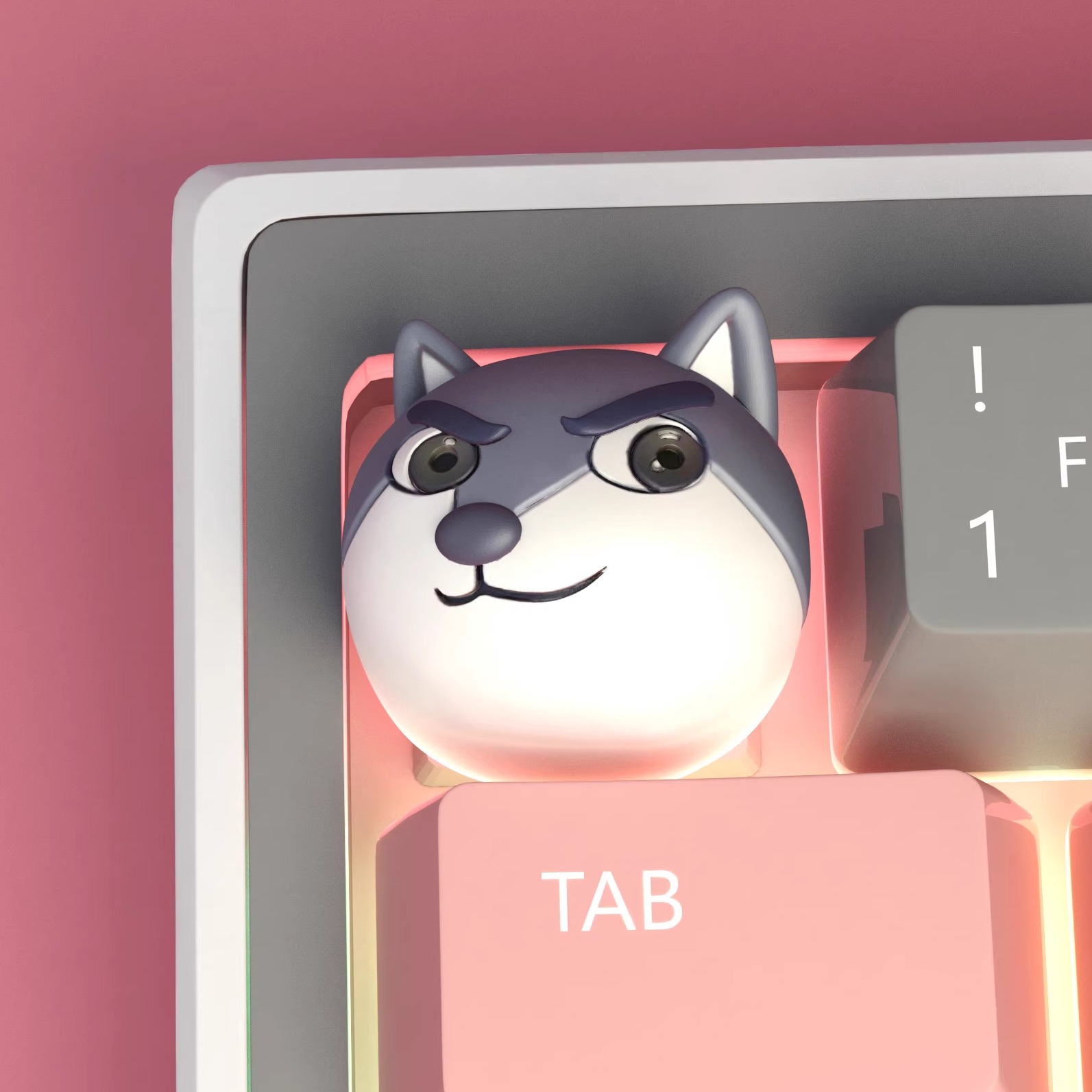 搞怪抖音狗头键帽狗头表情包个性键帽机械键盘树脂键帽ESC按键