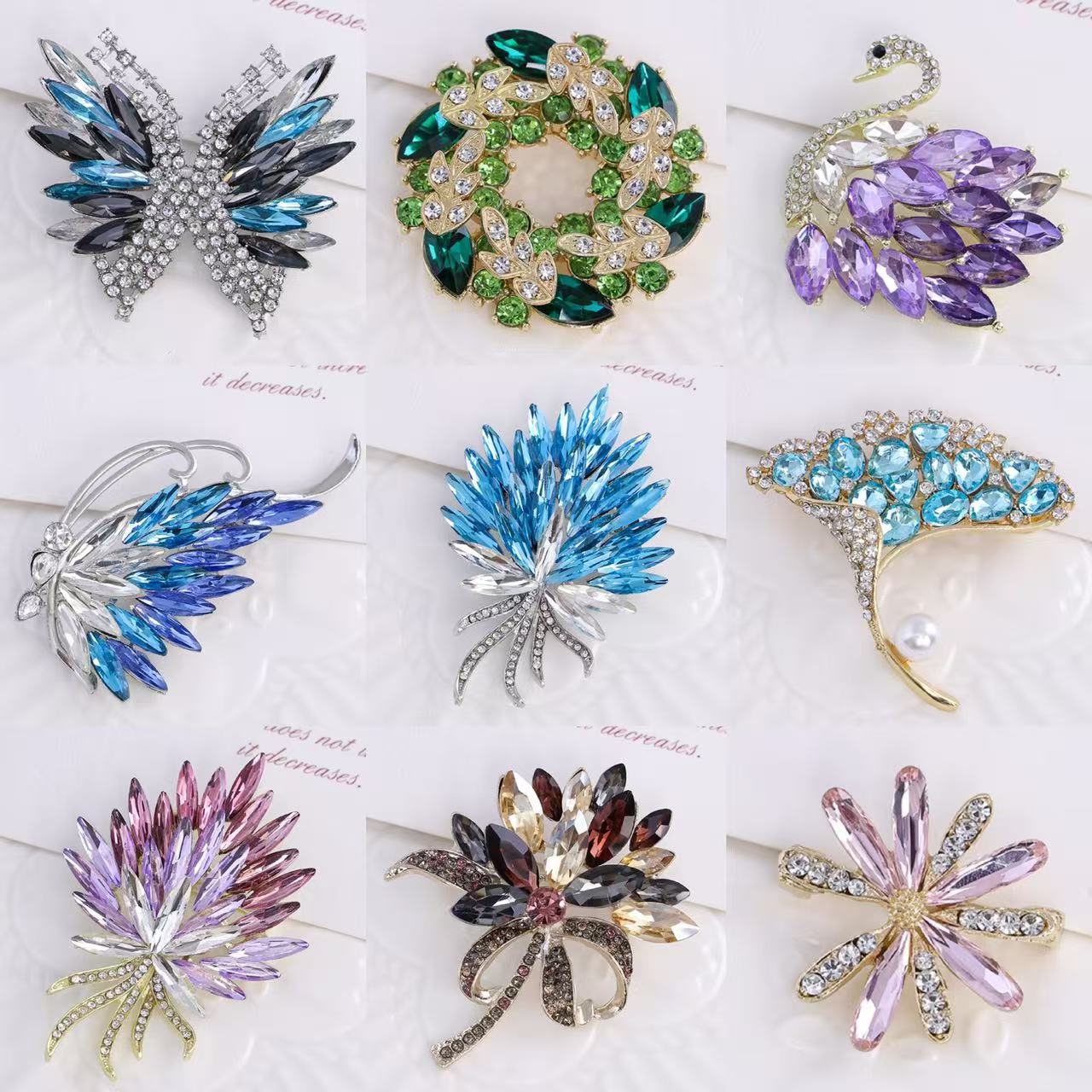 奥特莱斯天鹅胸针高档女精致个性叶子胸花西装大衣别针设计感配饰