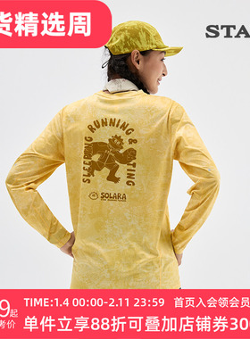 STAW世拓主题印花“SOSO”跑步长袖T恤男抗菌训练运动IP速干衣女T