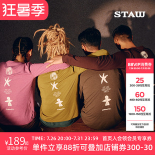 STAW世拓自然之力跑者印花长袖T恤男跑步运动训练马拉松速干衣女T