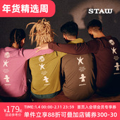 STAW世拓自然之力跑者印花长袖 T恤男跑步运动训练马拉松速干衣女T