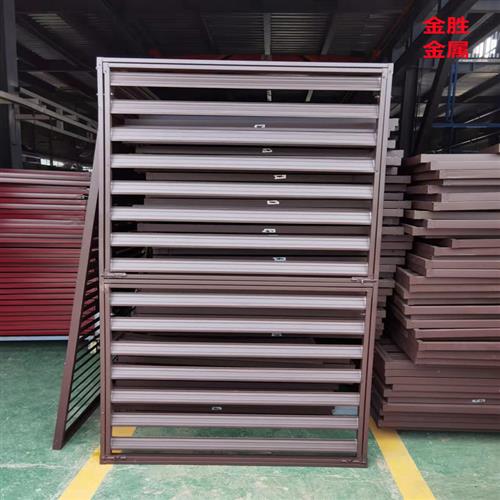 定制铝合金锌钢百叶窗外墙通风口空调外机保护罩室外防雨咖啡色灰