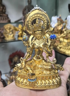 绿度母/绿度姆/度姆/度母/多吉度母/度母菩萨/12cm梵天佛堂摆件