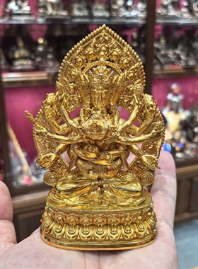 密集金刚/密聚金刚/桑堆/桑顿多杰/12cm金铜佛像佛天佛堂供奉摆件