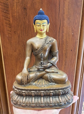 不动佛/不动如来/释迦佛/23cm紫铜佛像梵天藏传佛堂供奉摆件