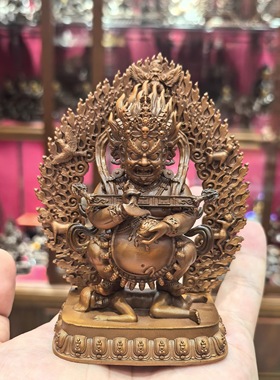 玛哈嘎拉/宝帐怙主/大黑天/红棒玛哈嘎拉/11cm紫铜佛像摆件