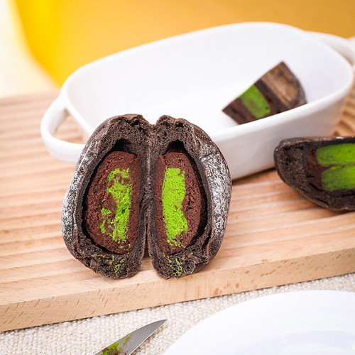 抹茶黑巧米面包抹茶味巴斯克
