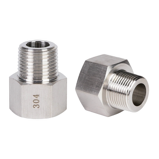 304不锈钢压力表转接头内外丝接头6分变4分变径转换接头内丝直接