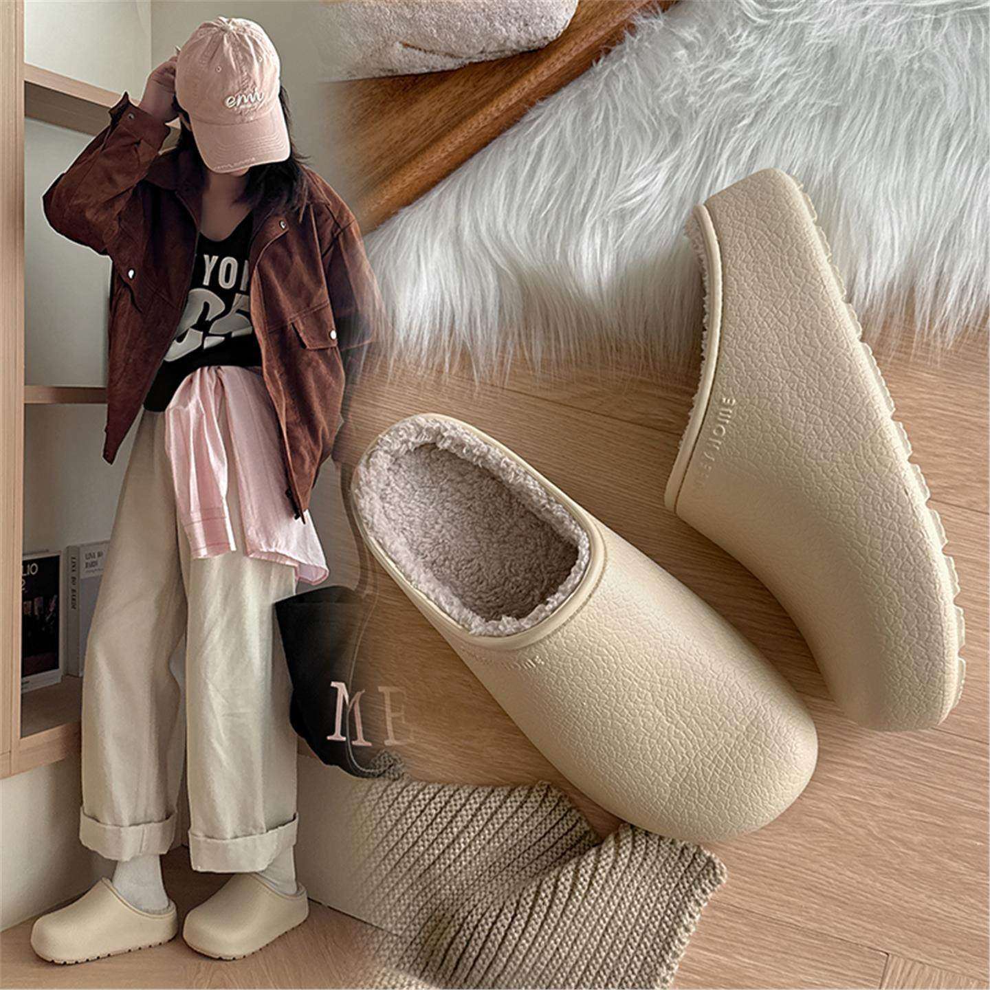 抗菌棉拖┇ 冬季新款包头休闲勃肯棉拖鞋女居家防滑防水棉拖男保