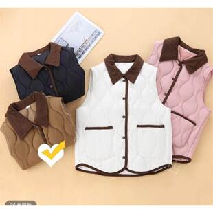 冬季女款棉马甲背心外穿加厚新款爆款大码秋冬马夹外套夹棉（翻领