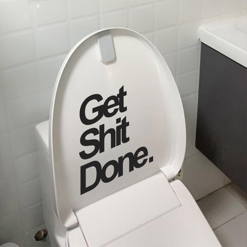 洗手间装饰贴网红英文字get shit done卫生间ins创意搞笑马桶贴纸