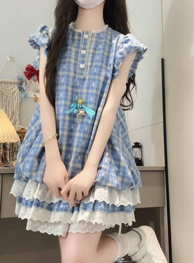 女童夏季韩版学院风蛋糕裙两件套