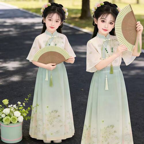 女童夏装新中式马面裙汉服套装