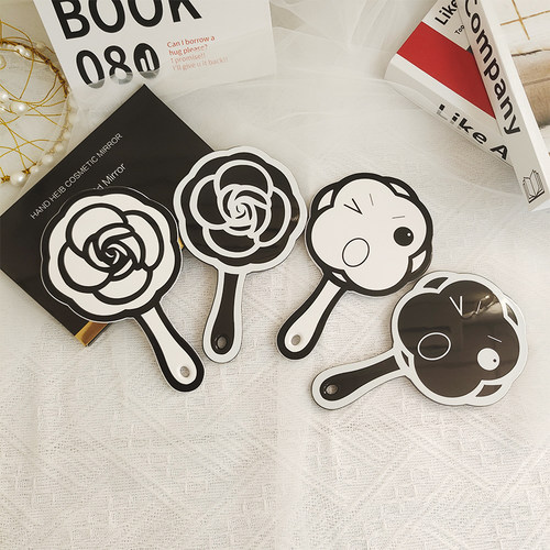 小香风山茶花迷你小号手柄补妆镜