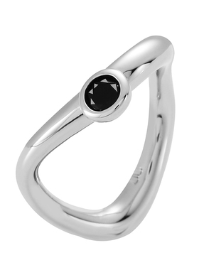 3E JEWELRY 曲线细线黑白锆石戒指