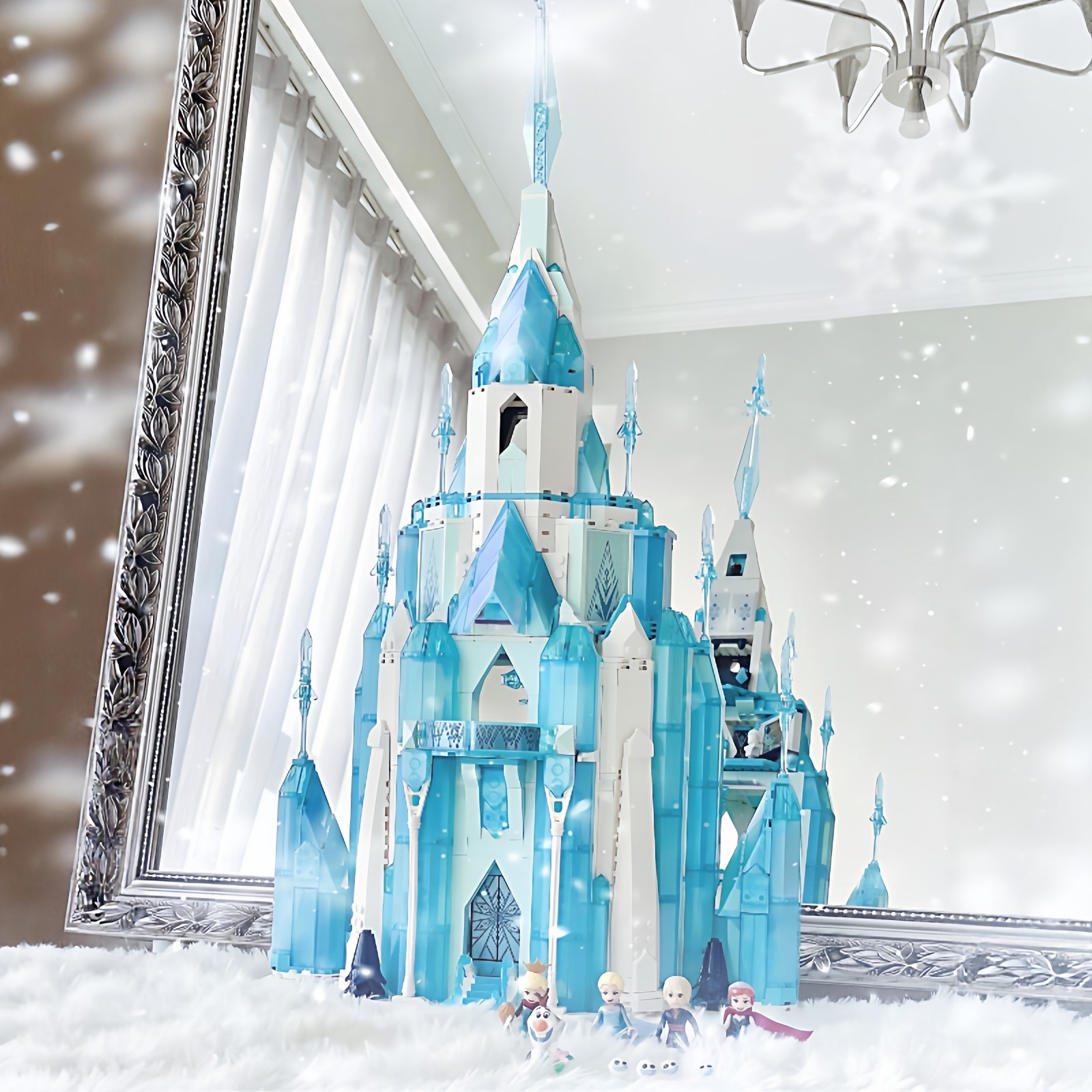 艾莎公主冰雪奇缘迪士尼城堡高难度巨大型3D立体积木玩具女生礼物