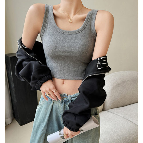 纯棉打底修身小吊带辣妹背心女内搭白色无袖短款上衣大码夏季外穿