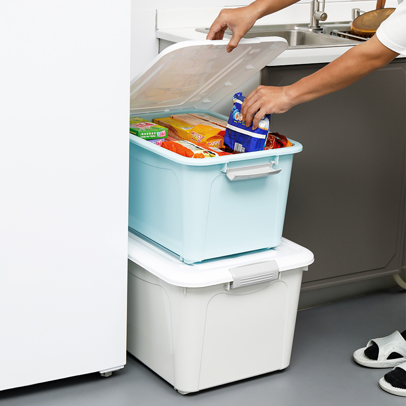 LOGO定制礼品大号塑料储物箱家用收纳盒儿童衣物整理箱车载收纳箱