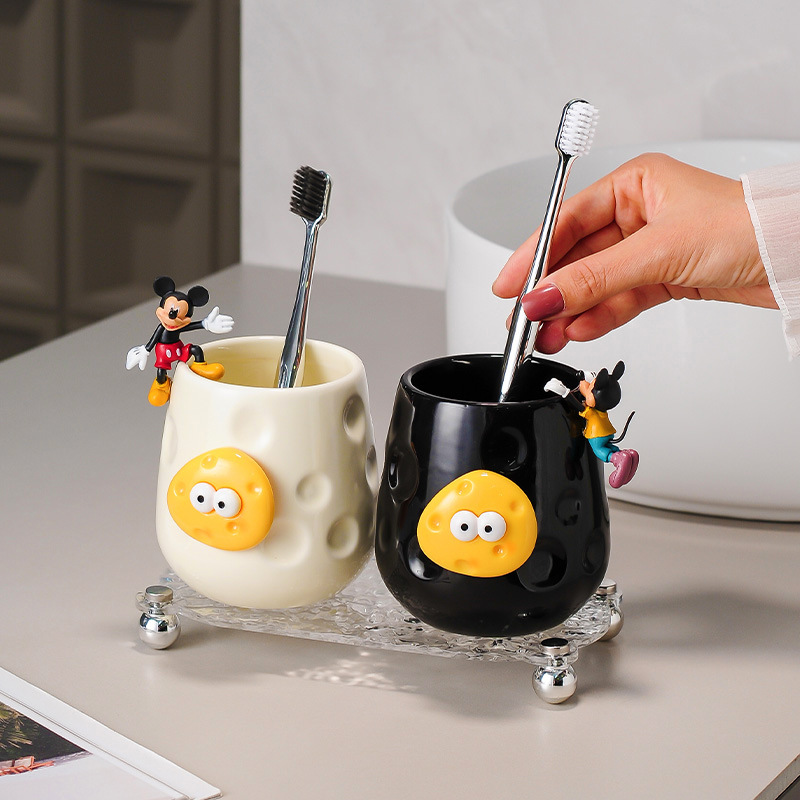 ins奶油风奶酪洗手台洗漱台电动牙刷牙膏架子置物架家用收纳