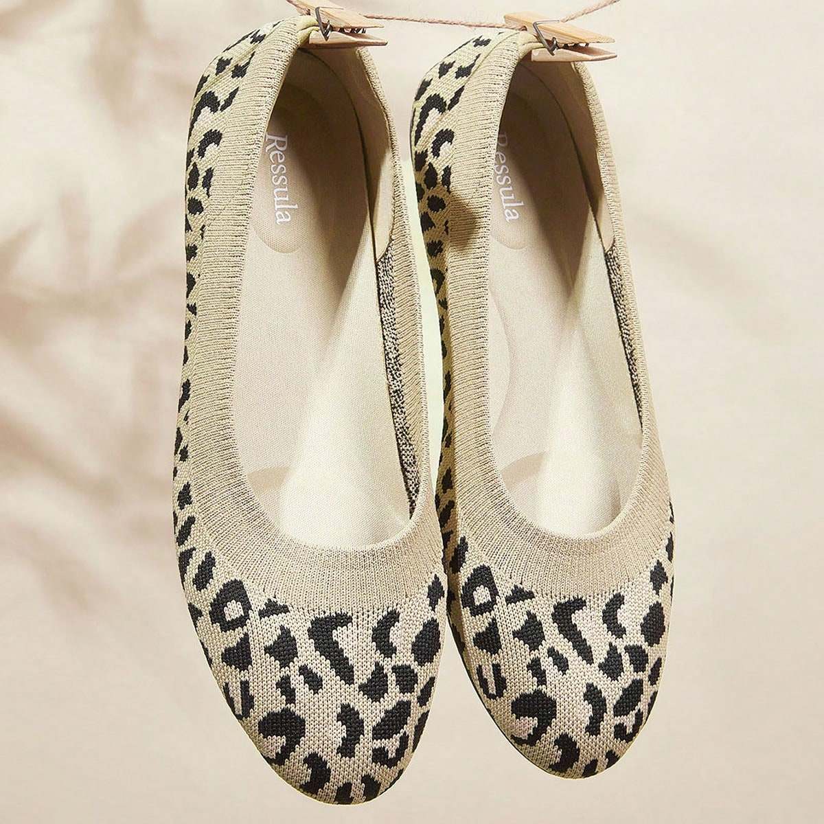 SHEIN正品豹纹潮流时尚女士日常出行单鞋一脚蹬豆豆鞋,女鞋,浅口单鞋,淘宝优惠券,粉丝福利购,淘宝优惠卷