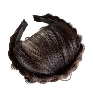 遮白发发箍鱼骨辫假发刘海一体发饰高颅顶前额无痕刘海带齿防滑女