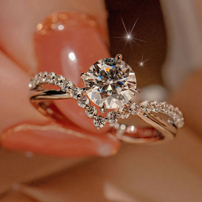 皇冠结婚对戒仿真一对