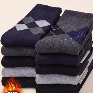 中老年袜子男冬季 爸爸袜 中高筒秋冬天棉袜加厚长袜老人保暖男士
