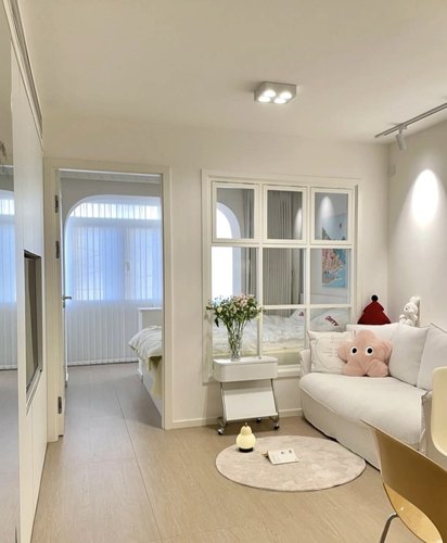 北京同城客厅隔出卧室隔断实木复合九宫格子窗包墙体测量安装