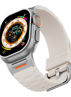 适用苹果手表iwatch10弹力硅胶铠甲表带Ultra2运动s987时尚腕带SE